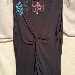 Johnny Was Black Embroidered Women's Dress